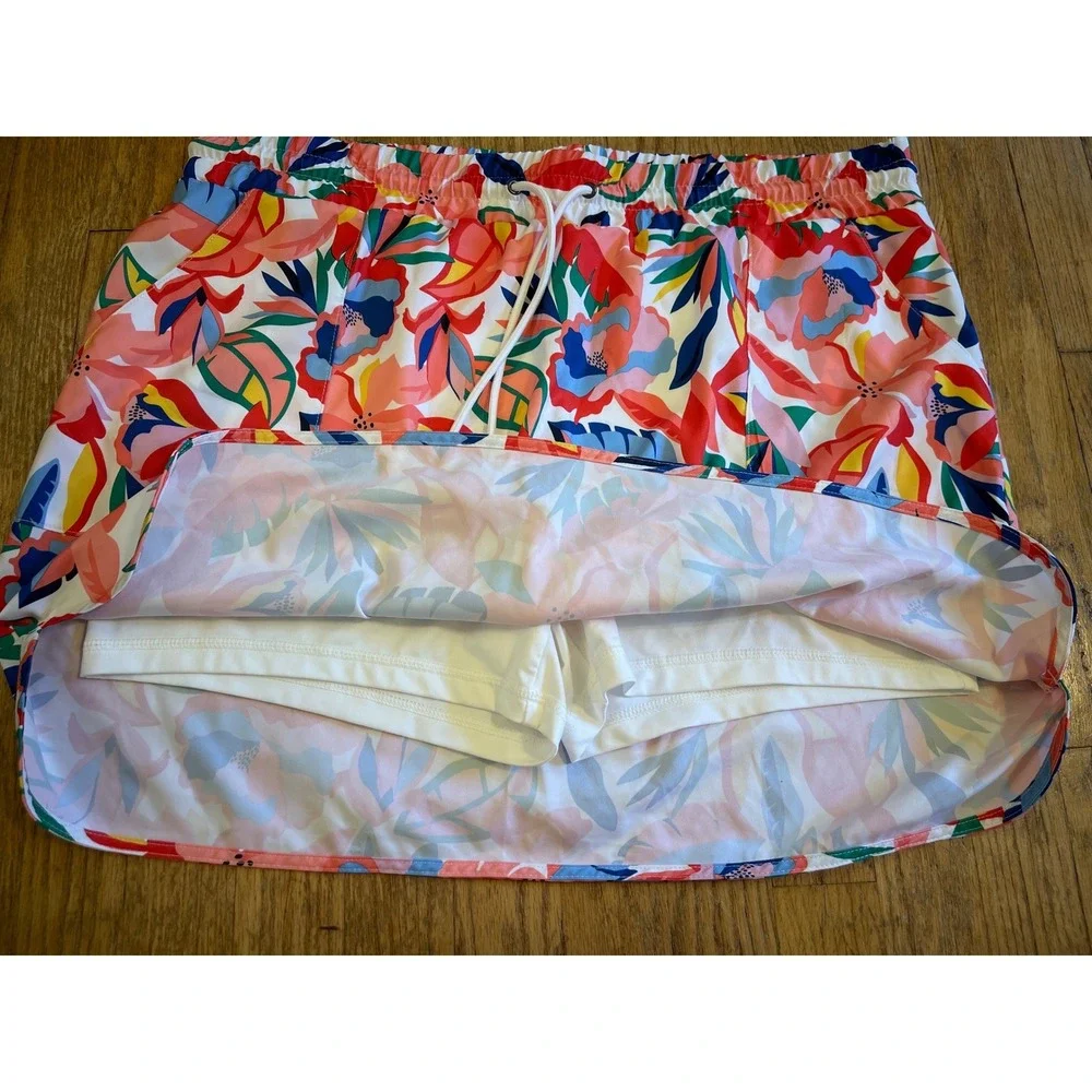 St John's Bay Floral Active Skort XL Multicolor Tropical Golf Tennis Athletic‎